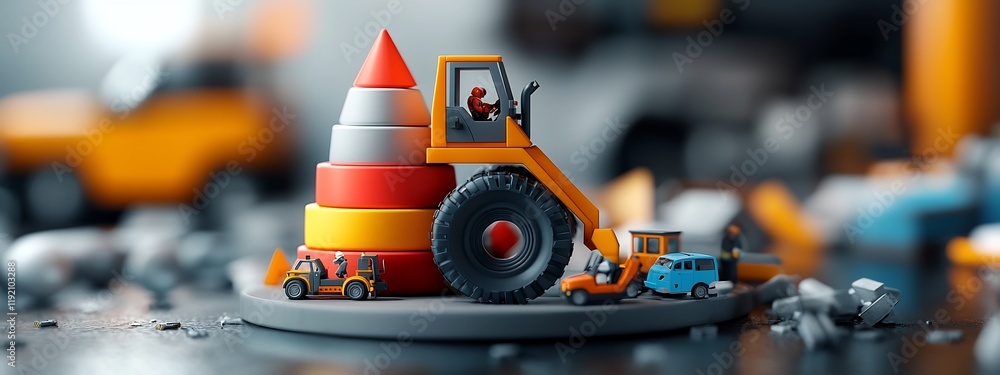 Poster 3d rendered infographic comparing the frequencies of different types of accidents in a workplace set