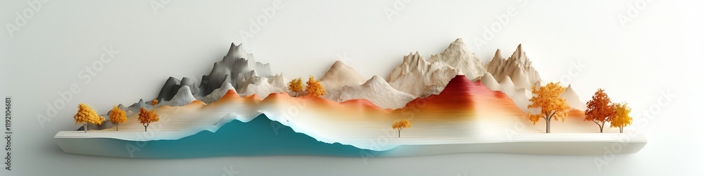 Aufkleber captivating 3d rendered digital artwork that artfully visualizes the frequency of various geological