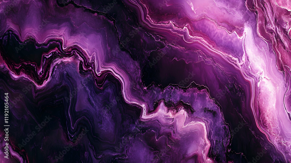 Poster high-resolution image of plum-toned marble with complex patterns and a glossy finish