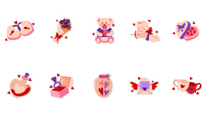 elements of designs illustration
valentine elements 
red and alphabet with stars