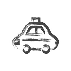 筆書き乗り物関連の単品アイコン　パトカー