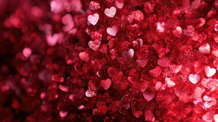 Red heart confetti Valentine's Day background