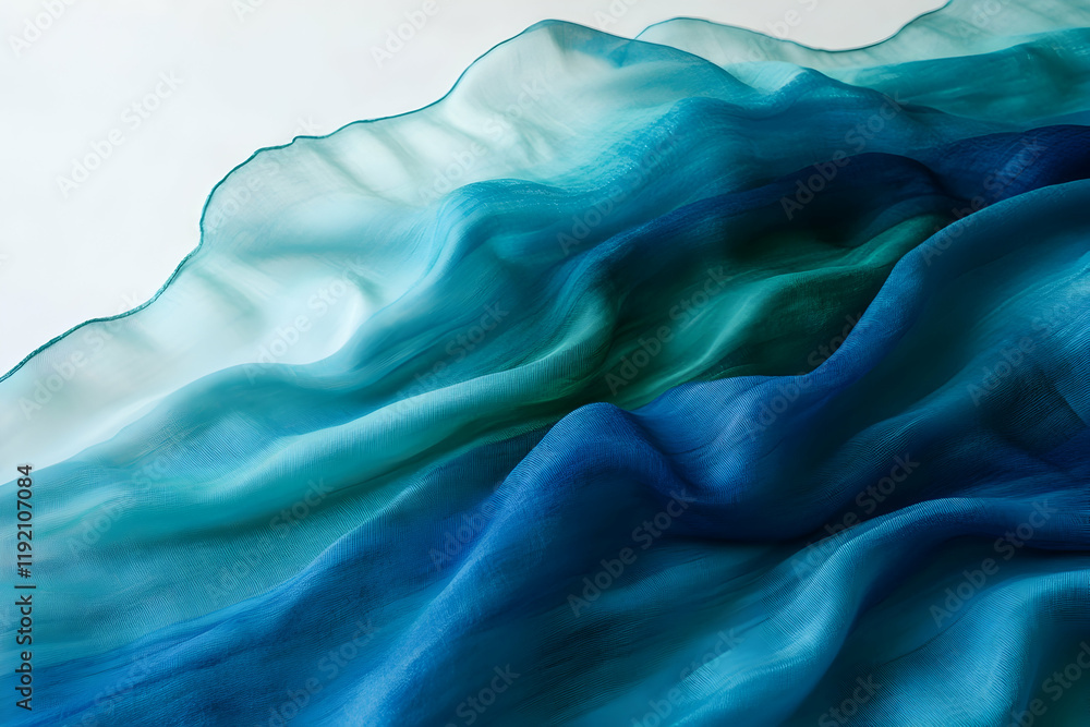 Poster subtle gradient of deep blues and greens with smooth texture, evoking calmness and serenity