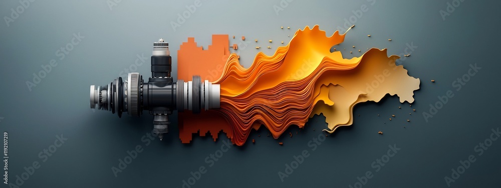 Poster spectrogram visualization of industrial machinery frequency analysis data visualization representing