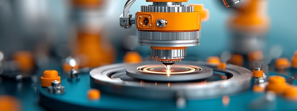 Laser Interferometer Instrument Precisely Measuring the Frequency of Light Waves in a Scientific Research Laboratory Environment