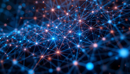 Fototapeta premium Digital Network Connectivity Wallpaper ::15 an intricate web of interconnected nodes,illustration,created with Generative AI Technology