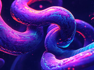 Fototapeta premium Vibrant abstract patterns in fluid dynamics.