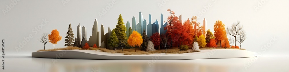 Poster a 3d rendered abstract and stylized visualization depicting the frequency distribution of educationa
