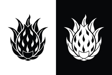 Abstract Dragon Fruit Illustration. Fun Vector Icon for Creative Projects