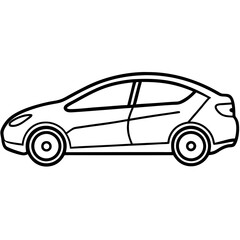 Fototapeta premium Minimalist Electric Car Line Art Design
