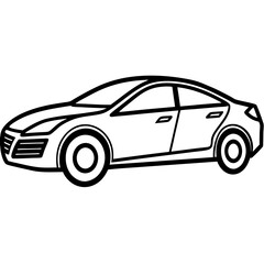 Minimalist Electric Car Line Art Design