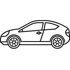 Obraz premium Minimalist Electric Car Line Art Design