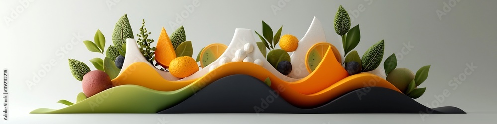 Poster a digital 3d rendered depicting the visualization of the frequency distribution of dietary preferenc