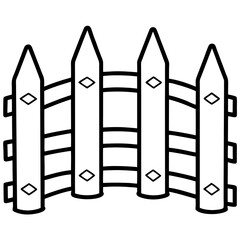 Minimalist Fence Line Art Illustration