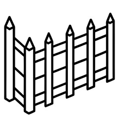Minimalist Fence Line Art Illustration