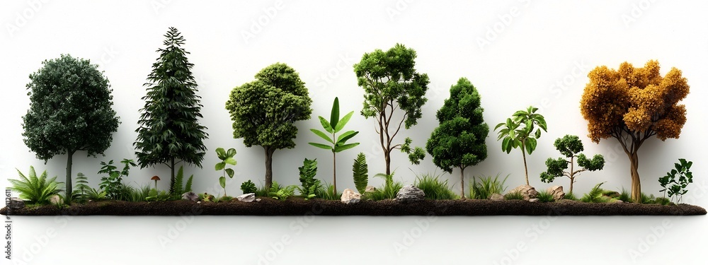 Poster a digital showcasing the diverse array of plant species and their frequency of occurrence within an 