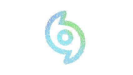 Icon hurricane is made up of LED square shapes. There are bright diodes and there are black dead diodes