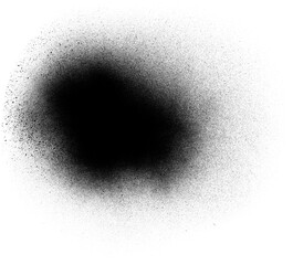 Rounded black spray paint splatter with blurred edges, graffiti style