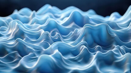 Obraz premium Abstract representation of flowing waves in blue tones, suggesting movement and fluidity.
