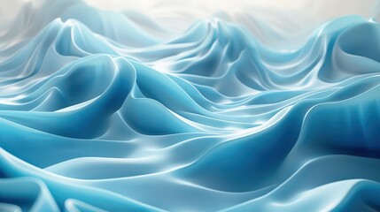 Obraz premium A serene, abstract representation of flowing blue waves, evoking calmness and tranquility.