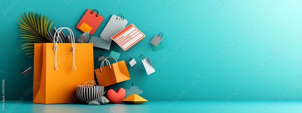 Poster vibrant visualizing the frequency distribution of consumer spending habits and purchasing patterns