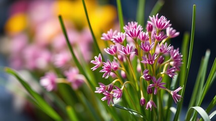 Chives Flower Plant - Beautiful Blossom Close-up Photography