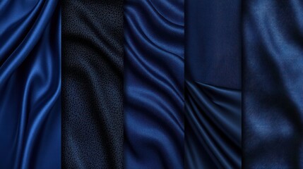 Fototapeta premium Shimmering Dark Blue Fabric with Silver Lurex Thread: A Trendy Background for Fashionable Textiles and Clothing