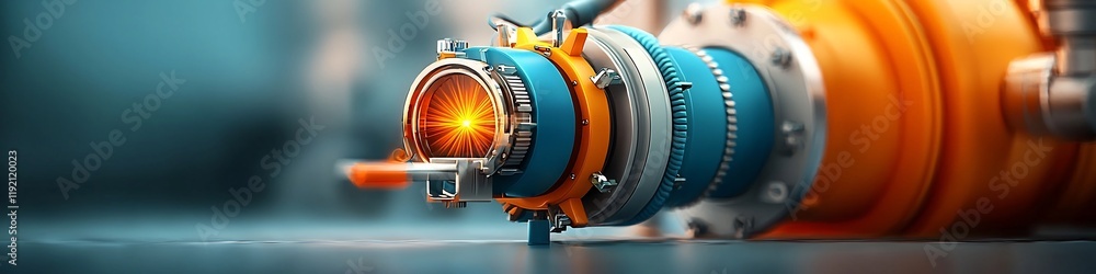 Poster detailed image of a 3d rendered spectrometer instrument measuring the frequency and spectrum of phot