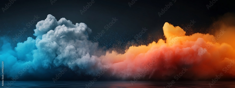 Poster dramatic 3d rendered spectrogram visualizing the frequency content and energy of a thunderstorm the 