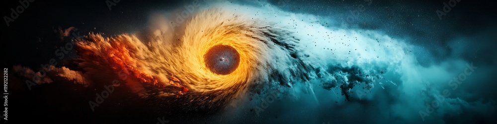 Aufkleber dramatic radar image showcasing the strength and intensity of a massive storm system with swirling p