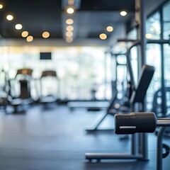 Fototapeta premium Abstract blur fitness gym with equipment for background.