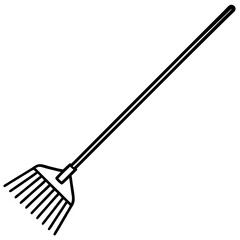 Minimalist Rake Line Art Vector Illustration