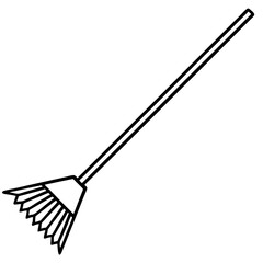 Minimalist Rake Line Art Vector Illustration