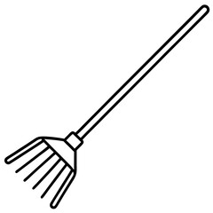 Minimalist Rake Line Art Vector Illustration