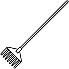 Minimalist Rake Line Art Vector Illustration