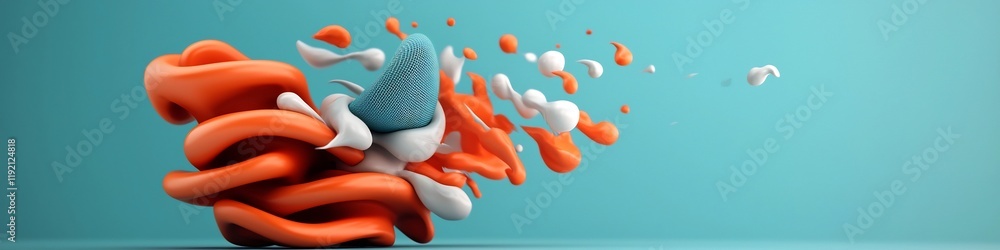 Poster a 3d rendered depicting a vibrating membrane generating different frequencies of sound the abstract 