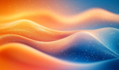 Glowing orange blue gradient background, soft waves texture, digital wallpaper, retro aesthetic, Generative AI