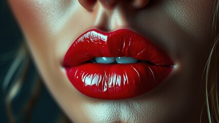 Paintings of Lips, Bold Colors, Dramatic Lighting,  High Resolution Art