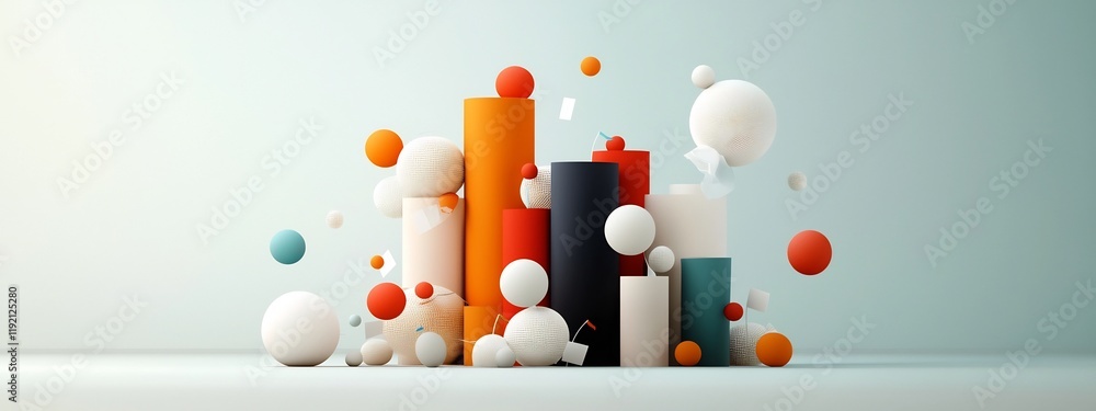 Poster a 3d rendered visualization depicting the frequency distribution of voting preferences in an electio