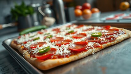 Raw Pizza Topping Closeup - Ready for Baking