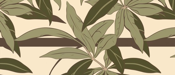 Fototapeta premium Faded Botanical Vintage Pattern