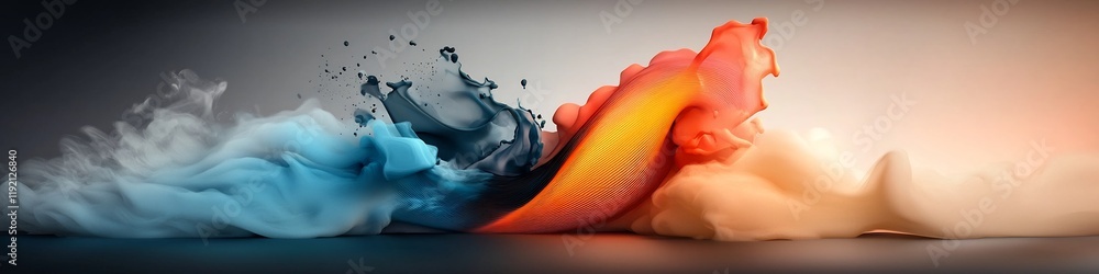 Poster mesmerizing 3d rendered animation showcasing the dynamic interplay of a wave packet undergoing inter