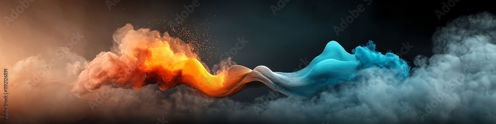 Poster mesmerizing 3d rendered animation depicting a wave packet traveling through a medium with varying fr