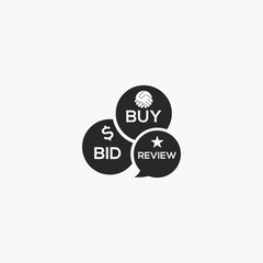 Bid Buy and Review logo design concept
