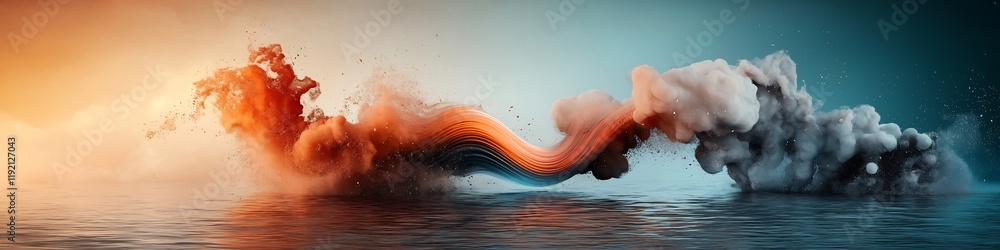 Poster mesmerizing animation showcasing the propagation of a wave through a vibrant ever changing medium wi