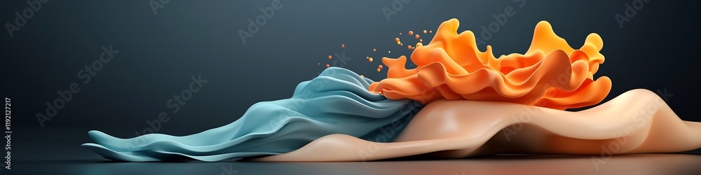 Poster mesmerizing 3d rendered animation depicting the dynamic propagation of a fluid wave packet through a