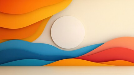 Colorful Paper Cut Frames for Creative Promotions and Banners with Blank Center Space