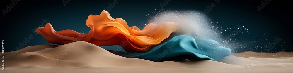 Poster mesmerizing 3d rendered animation showcasing the dynamic behavior of a wave packet as it undergoes a