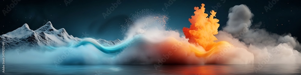 Poster captivating 3d rendered animation of a wave packet undergoing absorption and emission at certain fre