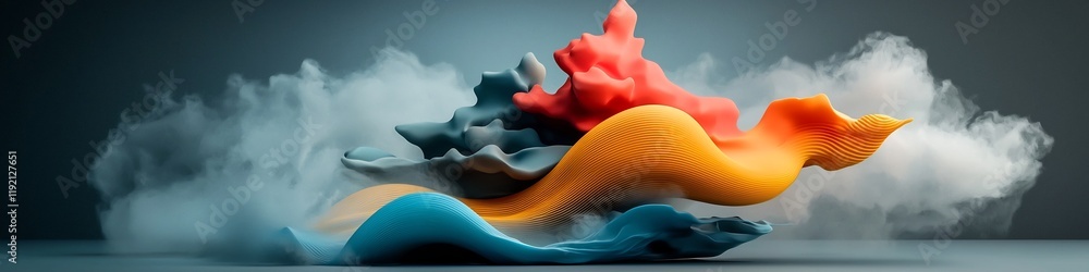 Poster captivating depicting the animation of a wave packet interacting with boundaries and producing stand